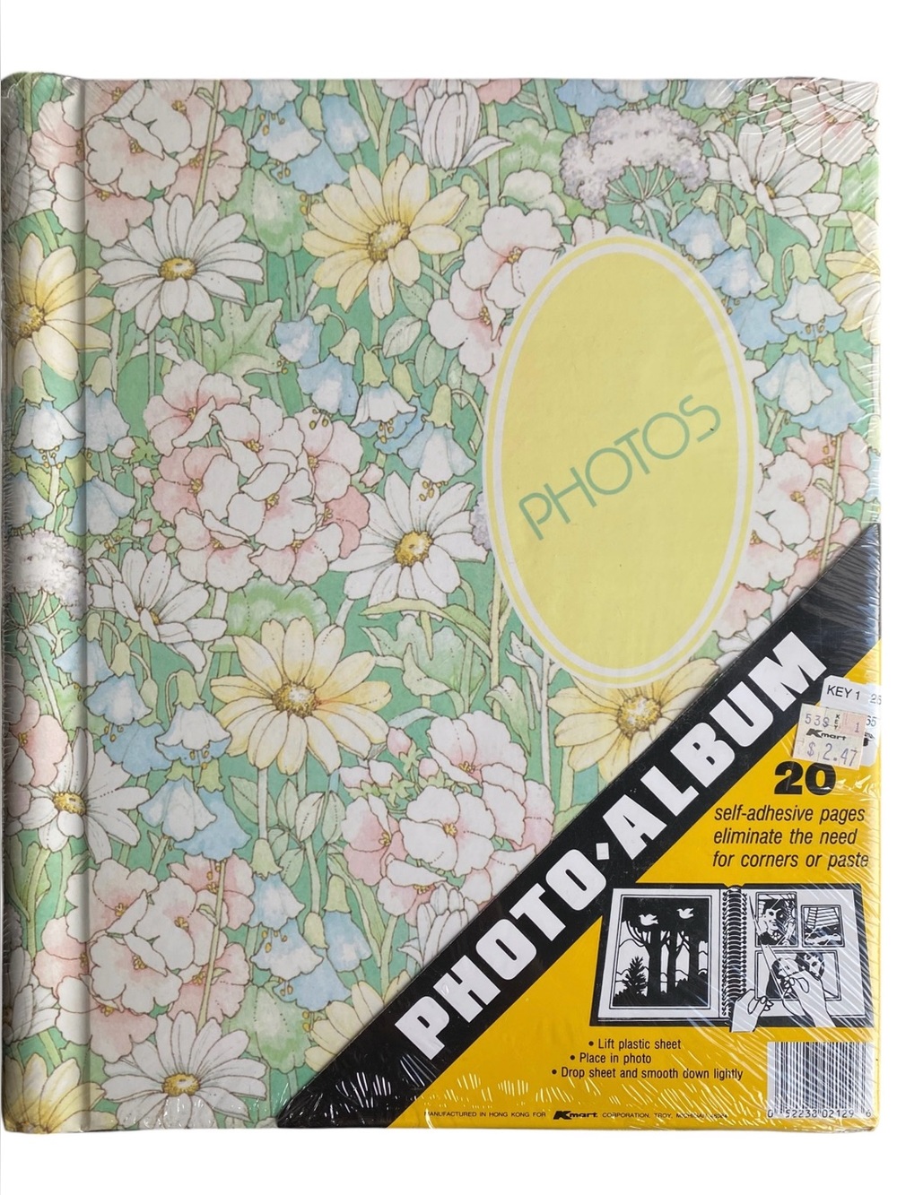 2 - The Elite Line Floral Photo Album 20 Self Adhesive Pages Vtg KMART Sealed